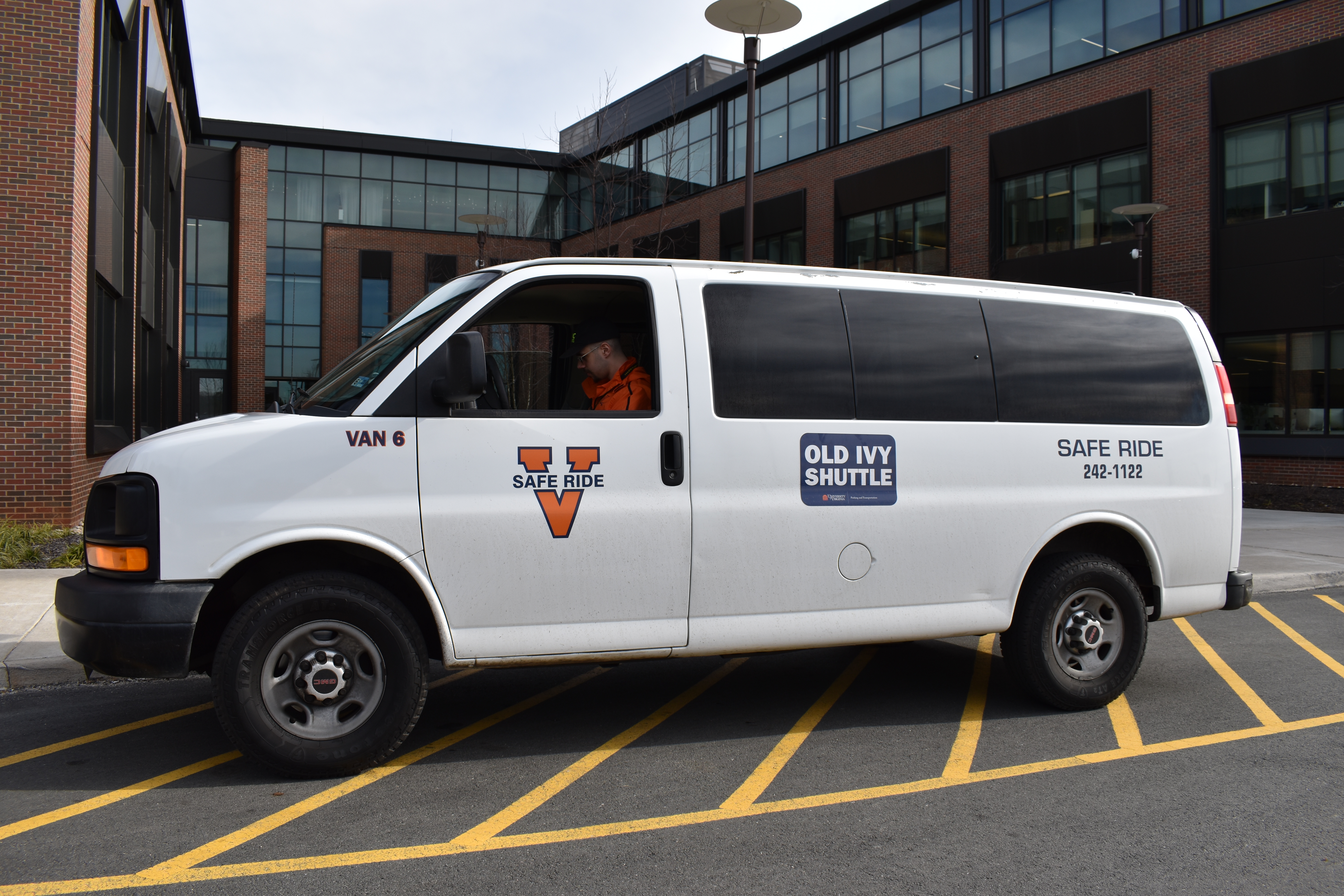 A Safe Ride van used as the Old Ivy Shuttle